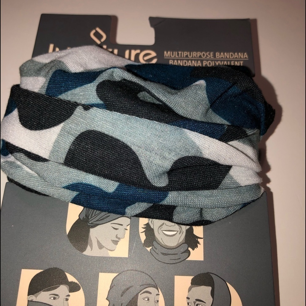 NWT! Multipurpose bandana blue camouflage color